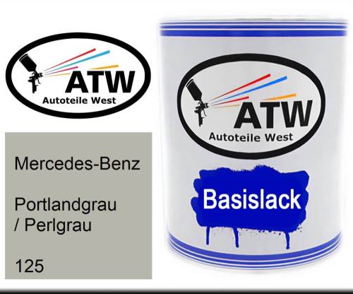 Mercedes-Benz, Portlandgrau / Perlgrau, 125: 1L Lackdose, von ATW Autoteile West.